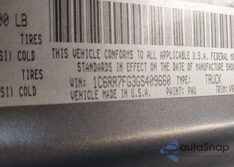 2016 Ram 1500 Express z USA, uszkodzony, nr VIN 1C6RR7FG3GS409660